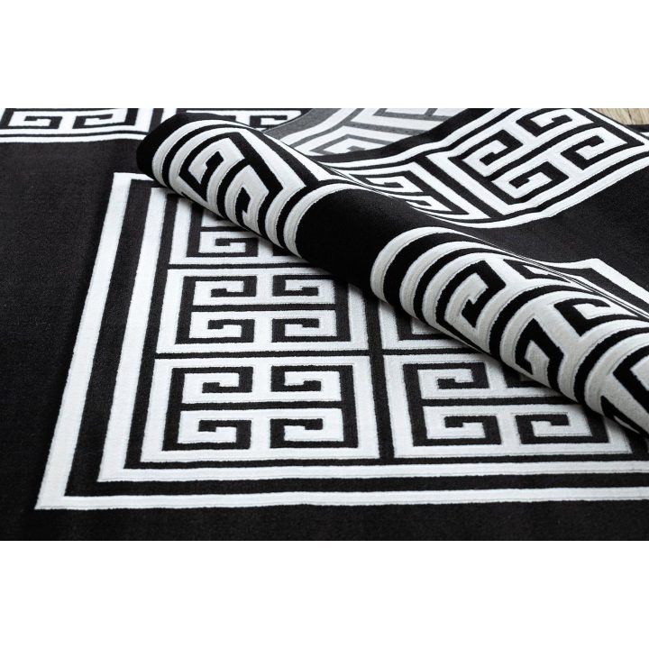 Kilimas 160 × 220 cm, juoda ir kreminės spalvos MOSSE GREEK