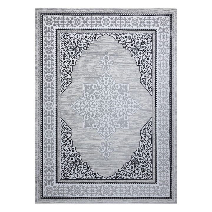 Kilimas 120 × 170 cm, kreminės ir pilkos spalvos MOSSE ORNAMENT2