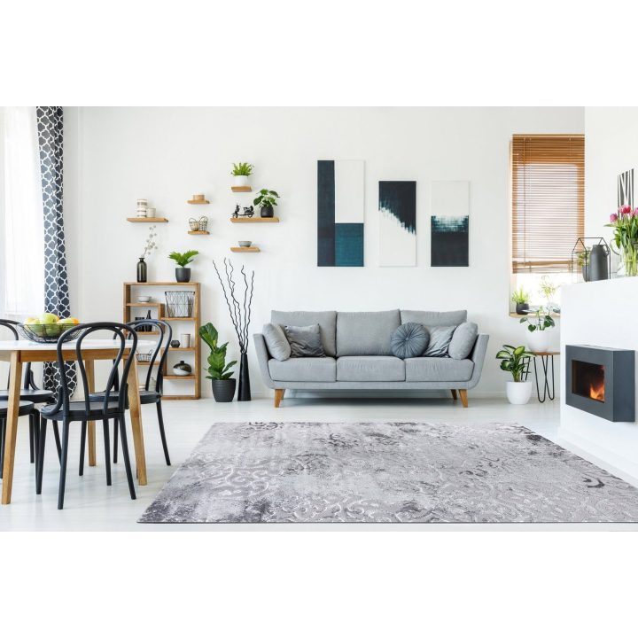 Kilimas 120 × 170 cm, pilkos spalvos TREX ORNAMENT