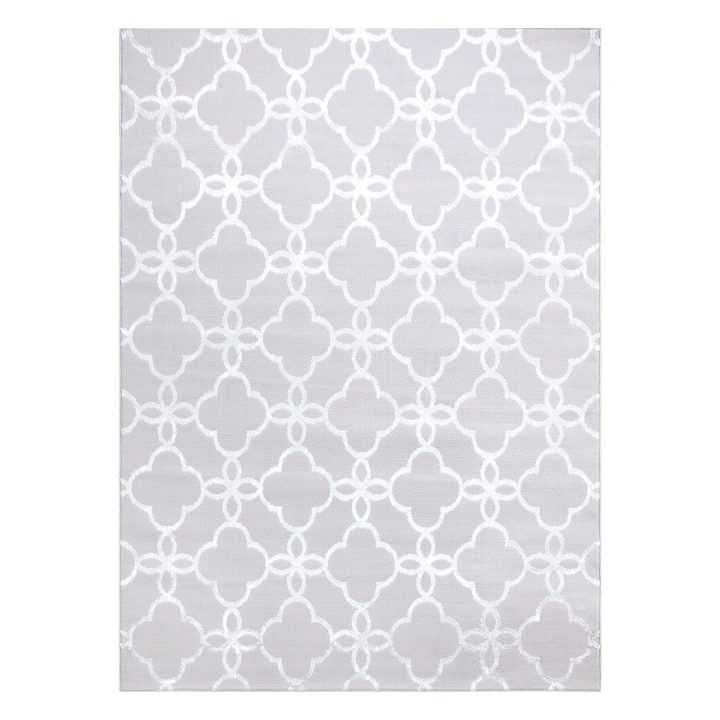 Kilimas 80 × 150 cm, pilkos ir baltos spalvos TREX CLOVER