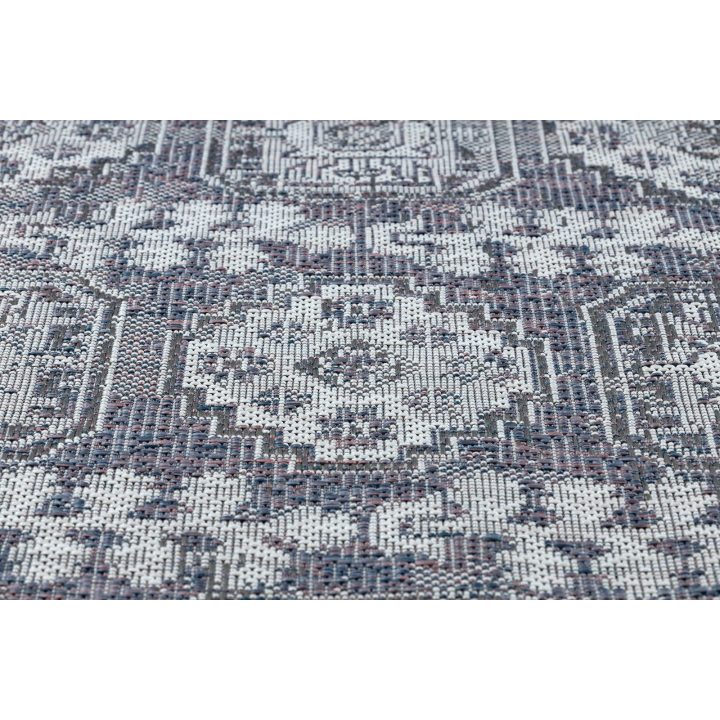 Kilimas su ornamentais mėlynos ir kreminės spalvos Vinea