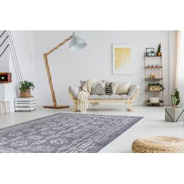 Kilimas su ornamentais mėlynos ir kreminės spalvos VINEA