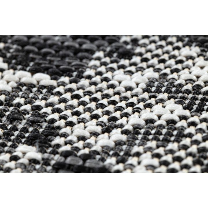 Kilimas su gyvatės rašto ornamentu 160x220 cm juodos ir kreminės spalvos