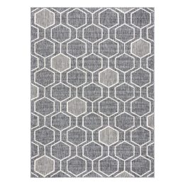 Kilimas šešiakampiu raštu pilkos spalvos WINK HEXAGON