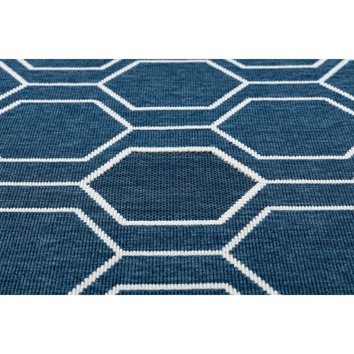 Kilimas su šešiakampiu raštu tamsiai mėlynas WINK
