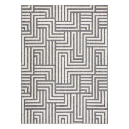 Kilimas geometrinio rašto pilkos ir kreminės spalvos WINK MAZE