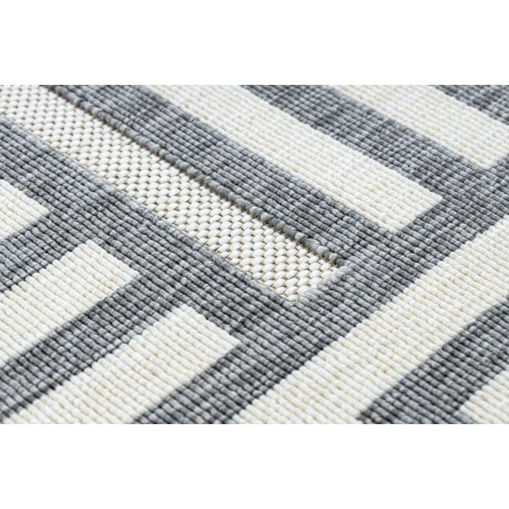 Kilimas geometrinio rašto pilkos ir kreminės spalvos WINK MAZE