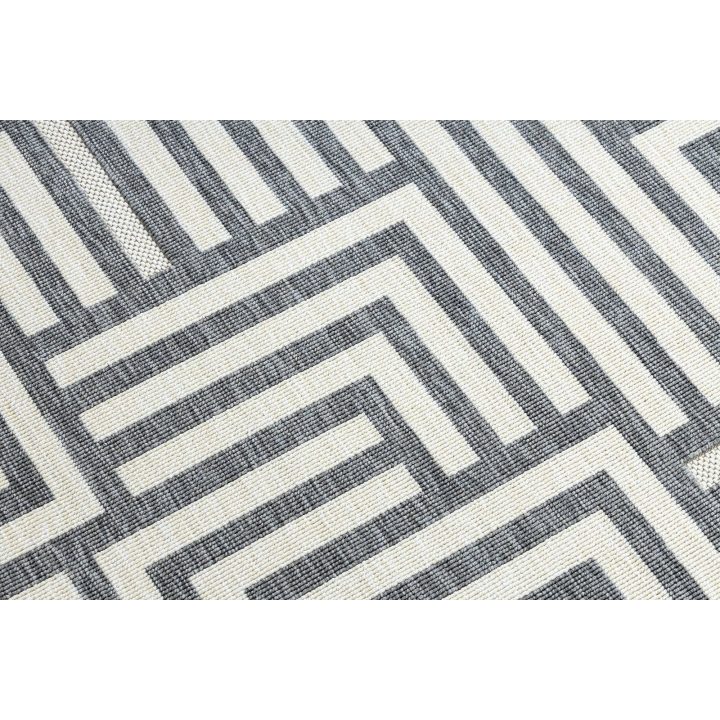 Kilimas geometrinio rašto pilkos ir kreminės spalvos WINK MAZE