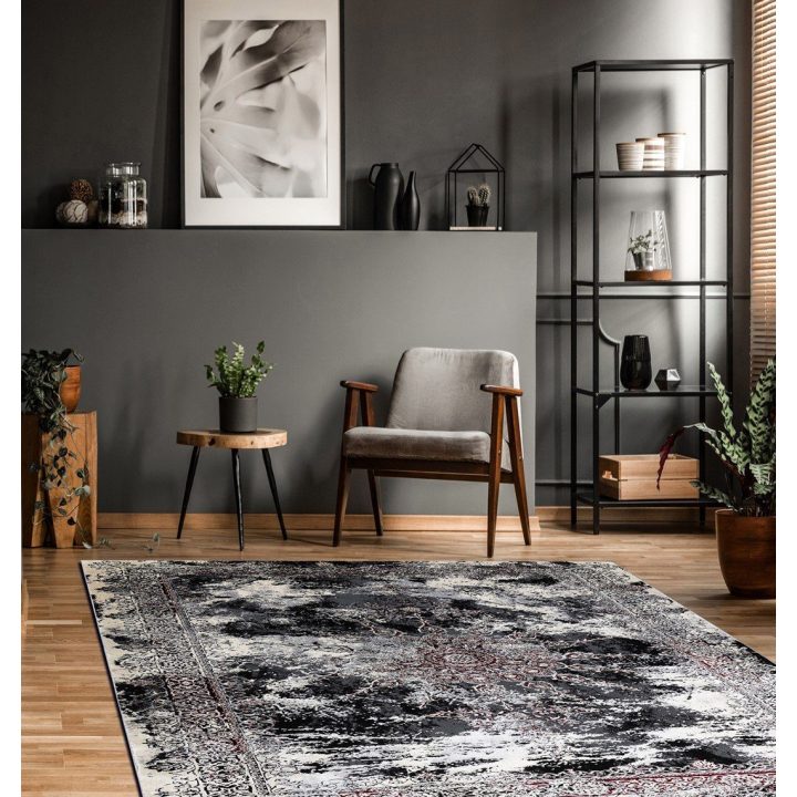 Kilimas su rozetės raštu kreminės ir raudonos spalvos 140×190