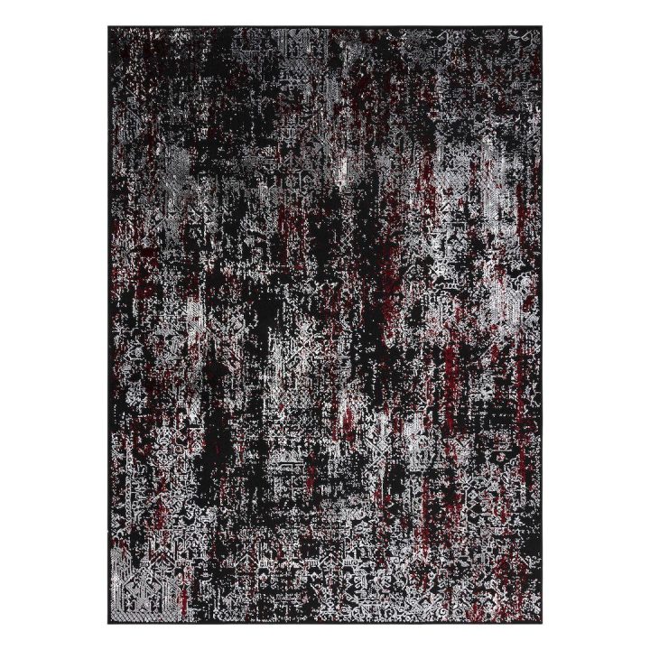 Kilimas modernus juodos ir raudonos spalvų rašto 120x170 cm