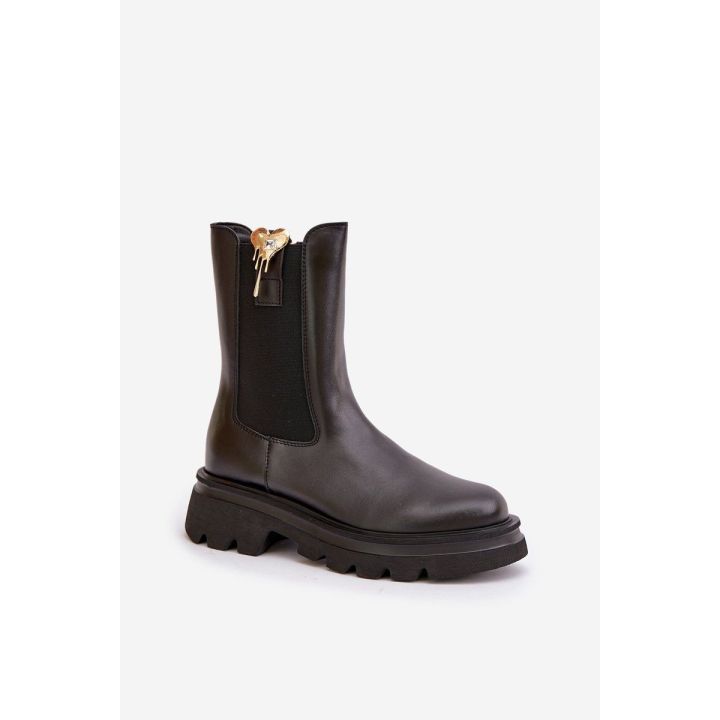 Odiniai Čelsi stiliaus aulinukai su dekoracija