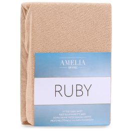 Paklodė su guma frotinė smėlio spalvos Amelia Home Ruby