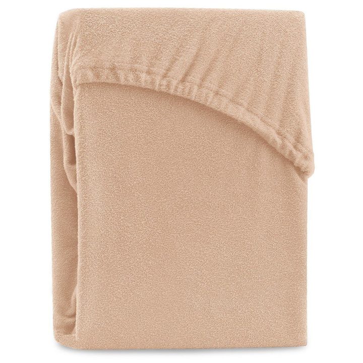Paklodė su guma frotinė smėlio spalvos Amelia Home Ruby