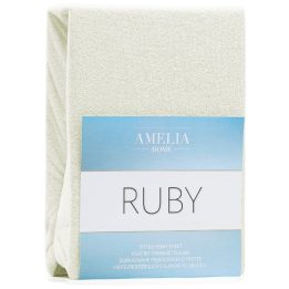 Paklodė su guma frotinė ecru spalvos Ruby