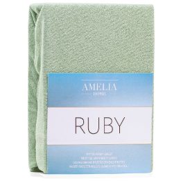 Paklodė su guma frotinė šviesiai žalios spalvos Amelia Home Ruby