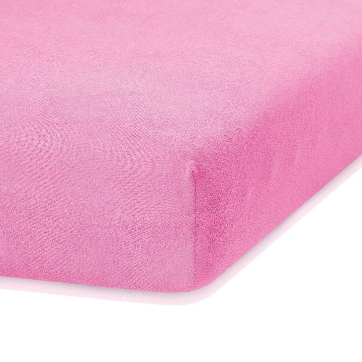 Frotinė paklodė su guma rožinės spalvos Amelia Home Ruby