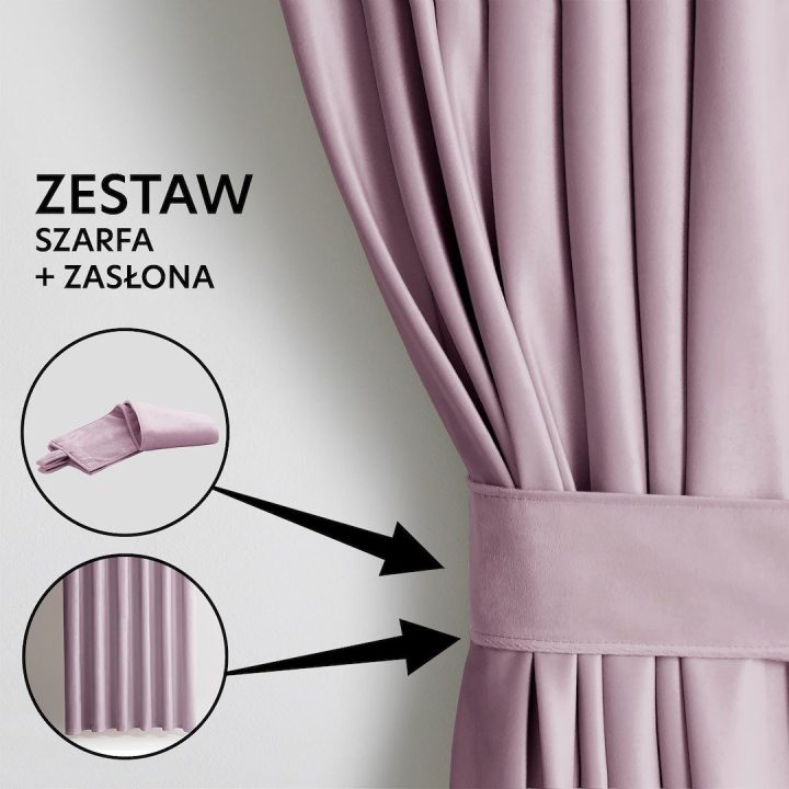 Užuolaida iš veliūro su 77 % šviesos slopinimu rožinės spalvos