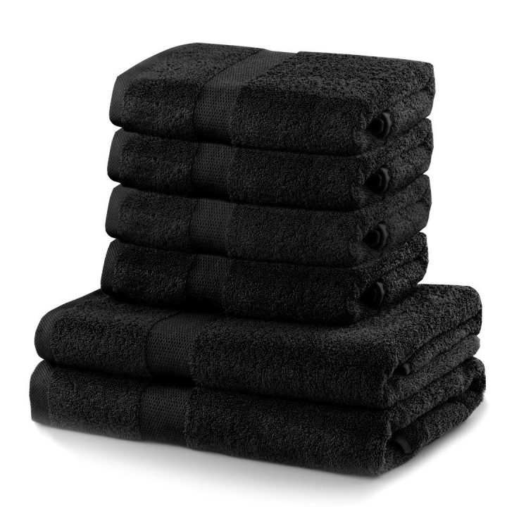 Rankšluosčių rinkinys 2 vnt. 70x140 ir 4 vnt. 50x100 juodi