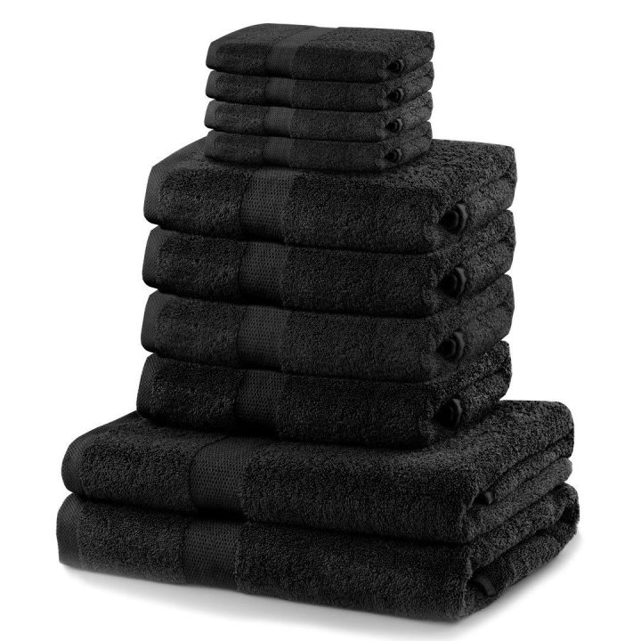 Rankšluosčių rinkinys 2 vnt. 70x140 cm + 4 vnt. 50x100 cm + 4 vnt. 30x50 cm juodi