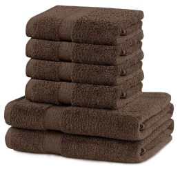 Rankšluosčių rinkinys 2 vnt. 70x140 ir 4 vnt. 50x100 rudos spalvos