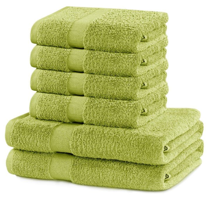 Rankšluosčių rinkinys 2 vnt. 70x140 ir 4 vnt. 50x100 žalsvos spalvos