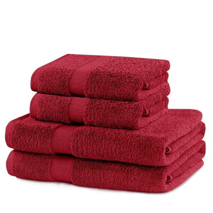 Rankšluosčių rinkinys 2 vnt. 70x140 ir 2 vnt. 50x100 bordo spalvos