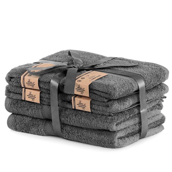 Rankšluosčių rinkinys 2 vnt. 70x140 ir 4 vnt. 50x100 pilki