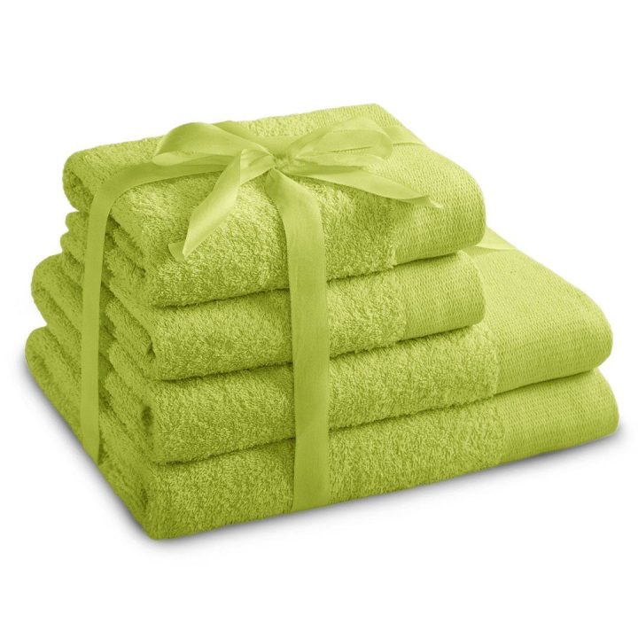 Rankšluosčių rinkinys 2 vnt. 70x140 ir 2 vnt. 50x100 žalsvos spalvos