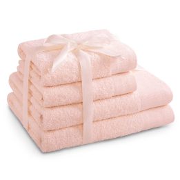 Rankšluosčių rinkinys 2 vnt. 70x140 ir 2 vnt. 50x100 šviesiai rožinės spalvos