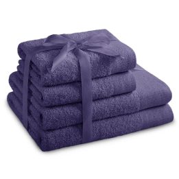 Rankšluosčių rinkinys 2 vnt. 70x140 ir 2 vnt. 50x100 violetinės spalvos