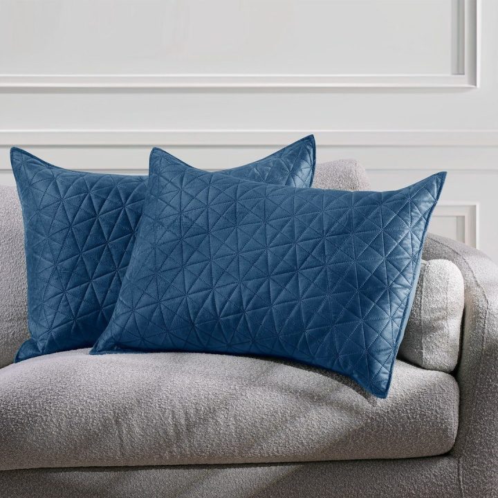 Dekoratyvinis pagalvės užvalkalas tamsiai mėlynas 50×70 cm (2 vnt.)