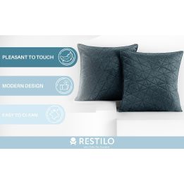Dekoratyvinis pagalvės užvalkalas 45×45 cm grafito spalvos Restilo
