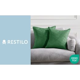 Dekoratyvinis pagalvės užvalkalas 50×70 cm tamsiai žalios spalvos Restilo