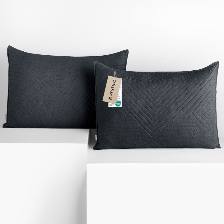 Pagalvės užvalkalas 50×70 cm tamsiai pilkos spalvos dekoratyvinis komplektas