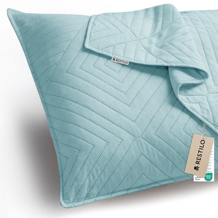 Dekoratyvinis pagalvės užvalkalas 50×70 cm šviesiai mėlynas Restilo