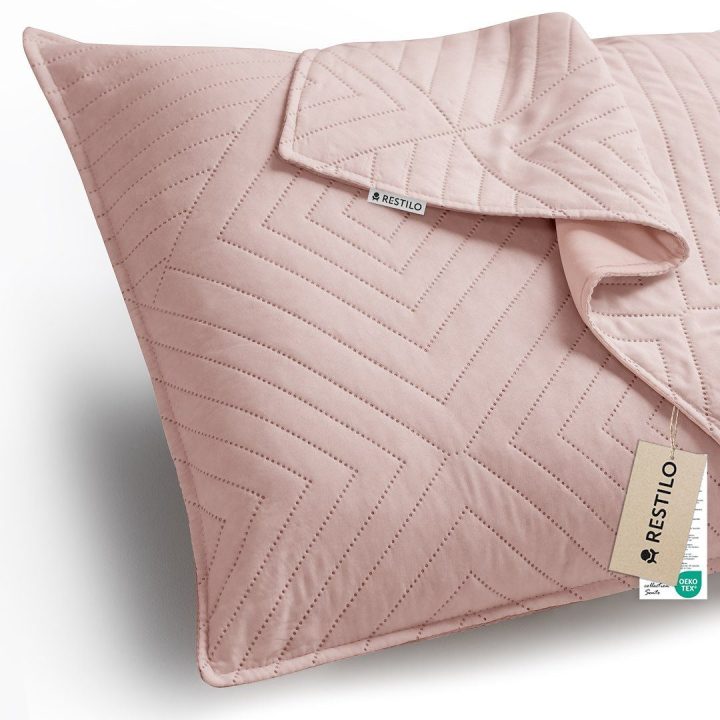 Dekoratyvinis pagalvės užvalkalas 45×45 cm šviesiai rožinis Restilo