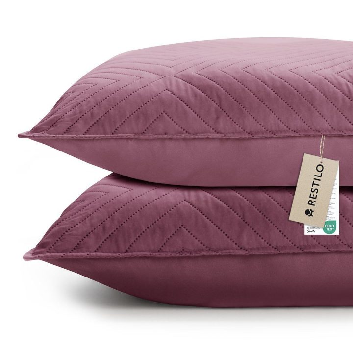 Dekoratyvinis pagalvės užvalkalas 45×45 cm violetinės spalvos Restilo