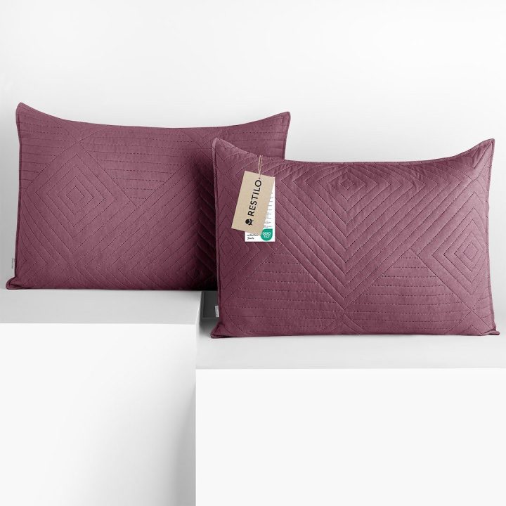 Dekoratyvinis pagalvės užvalkalas 50×70 cm bordo spalvos Restilo