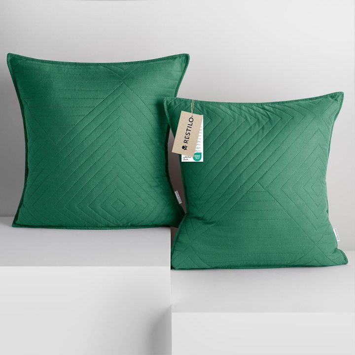 Dekoratyvinis pagalvės užvalkalas 45×45 cm žalios spalvos Restilo