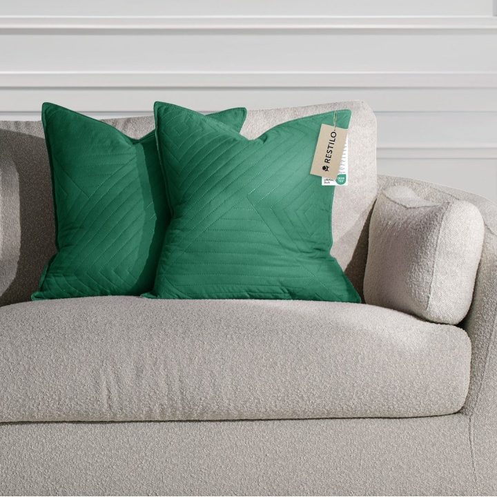 Dekoratyvinis pagalvės užvalkalas 45×45 cm žalios spalvos Restilo