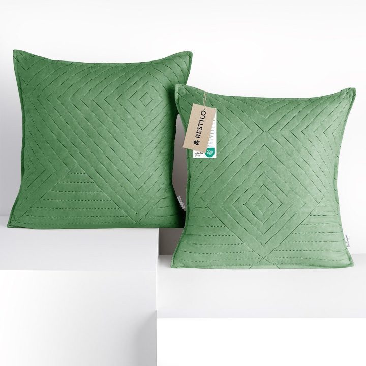 Dekoratyvinis pagalvės užvalkalas 45×45 cm šviesiai žalios spalvos Restilo