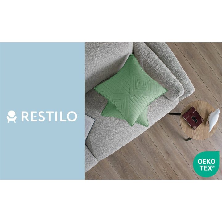 Dekoratyvinis pagalvės užvalkalas 45×45 cm šviesiai žalios spalvos Restilo