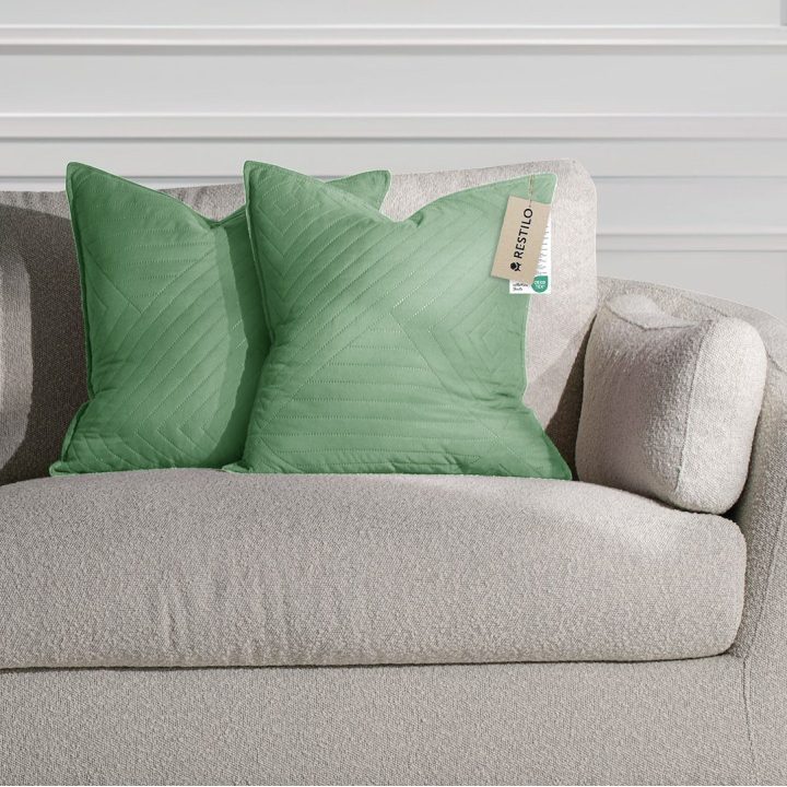 Dekoratyvinis pagalvės užvalkalas 50×70 cm žalios spalvos Restilo