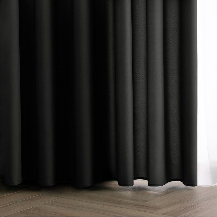 Užuolaida RES OXFORD CARLI EYELETS BLACK 200X270 1PC