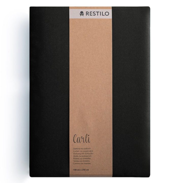 Užuolaida RES OXFORD CARLI TAB BLACK 140X250 1PC