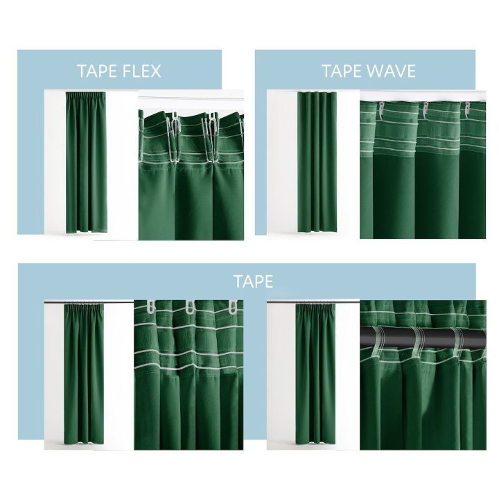 Užuolaida RES OXFORD CARLI PLEAT D.GREEN 140X250 1PC