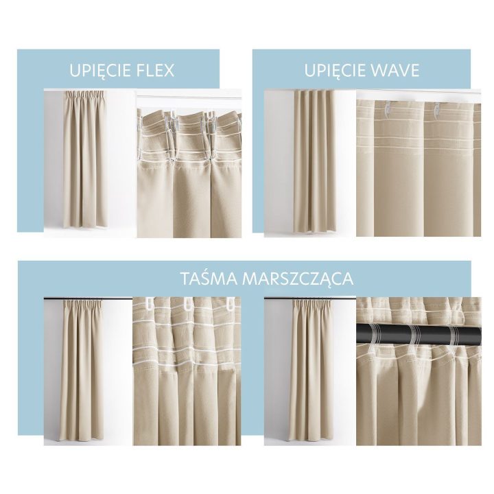 Užuolaida RES OXFORD CARLI PLEAT L.BEIGE 140X270 1PC