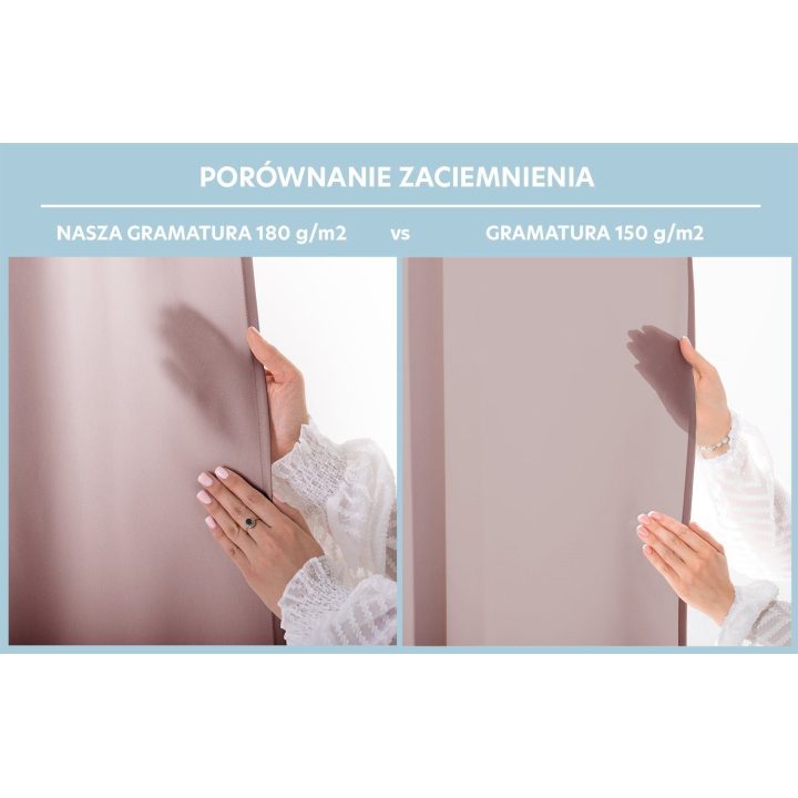 Užuolaida su klostėmis šviesiai rožinės spalvos