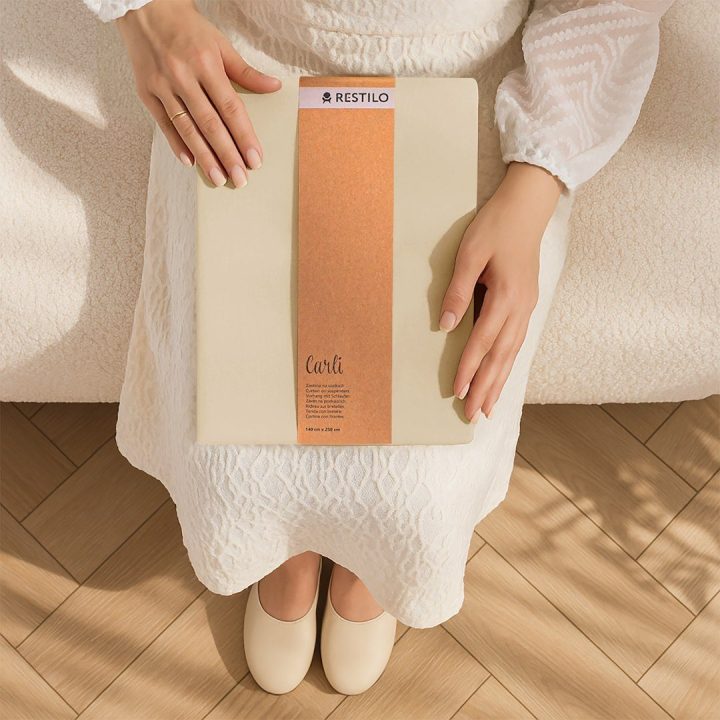 Užuolaida su žiedais 180 g/m² smėlio spalvos