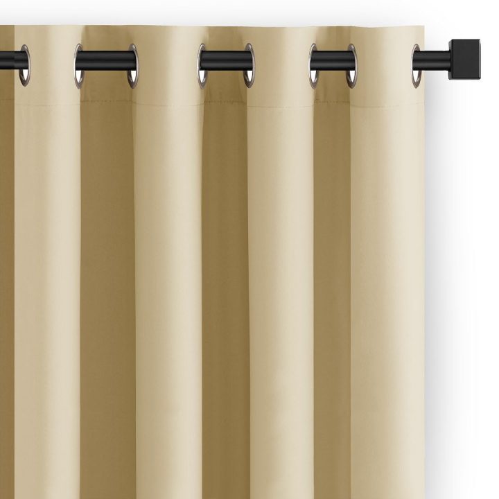 Užuolaida su žiedais 180 g/m² smėlio spalvos